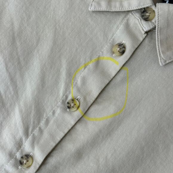 J.Crew Herringbone Twill Button Up Shirt Classic Cotton Neutral Beige US 10 NWT - Picture 13 of 13